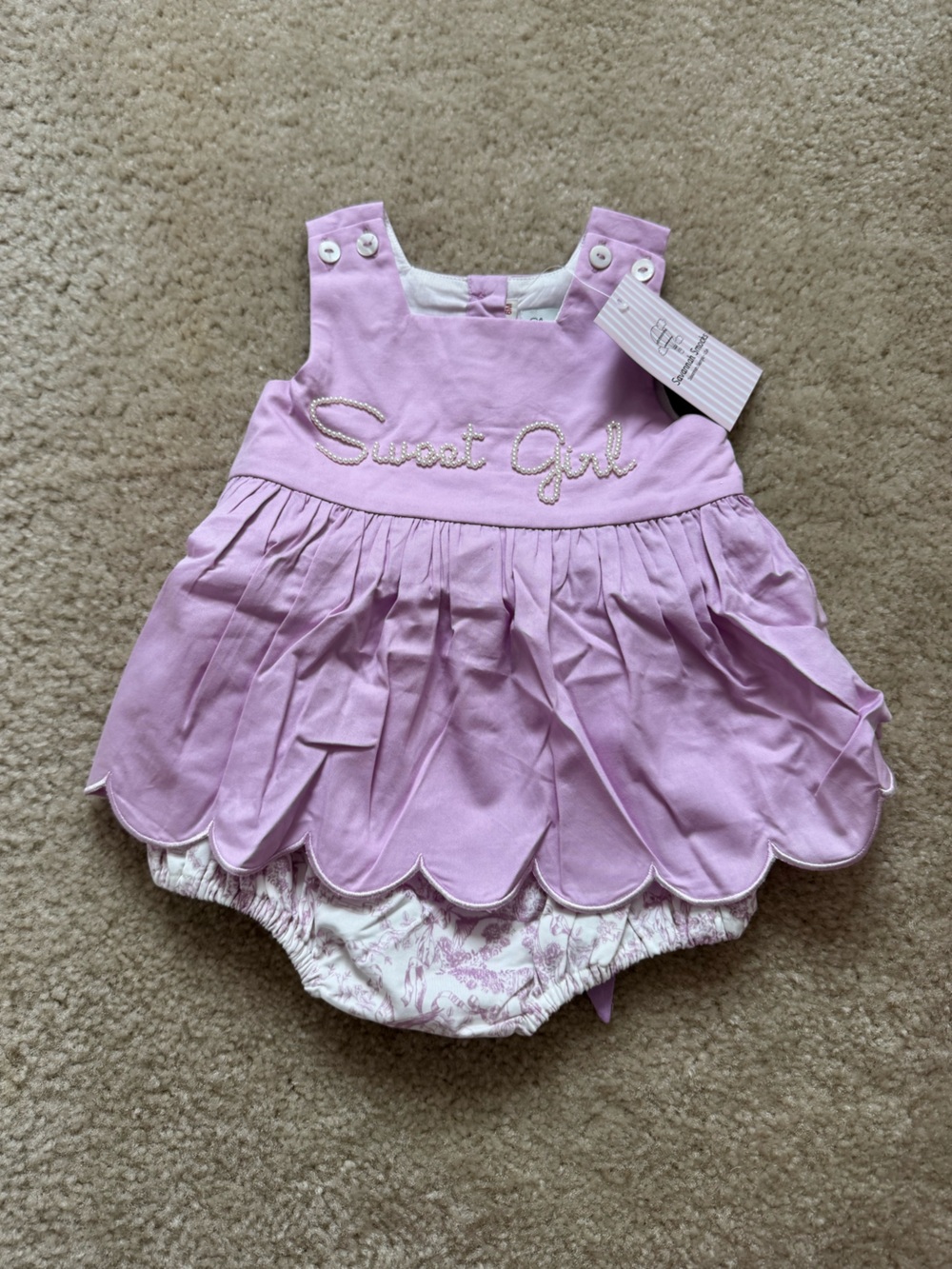 Pink Scalloped Baby Dress - Sweet Girl